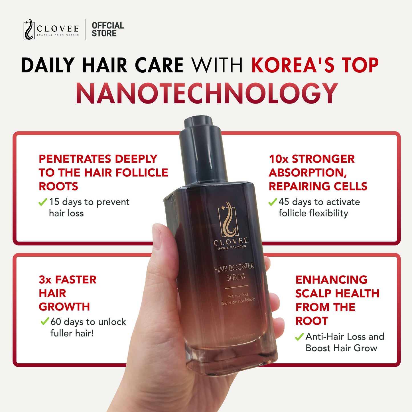 CLOVEE Hair Booster Serum - Set 3