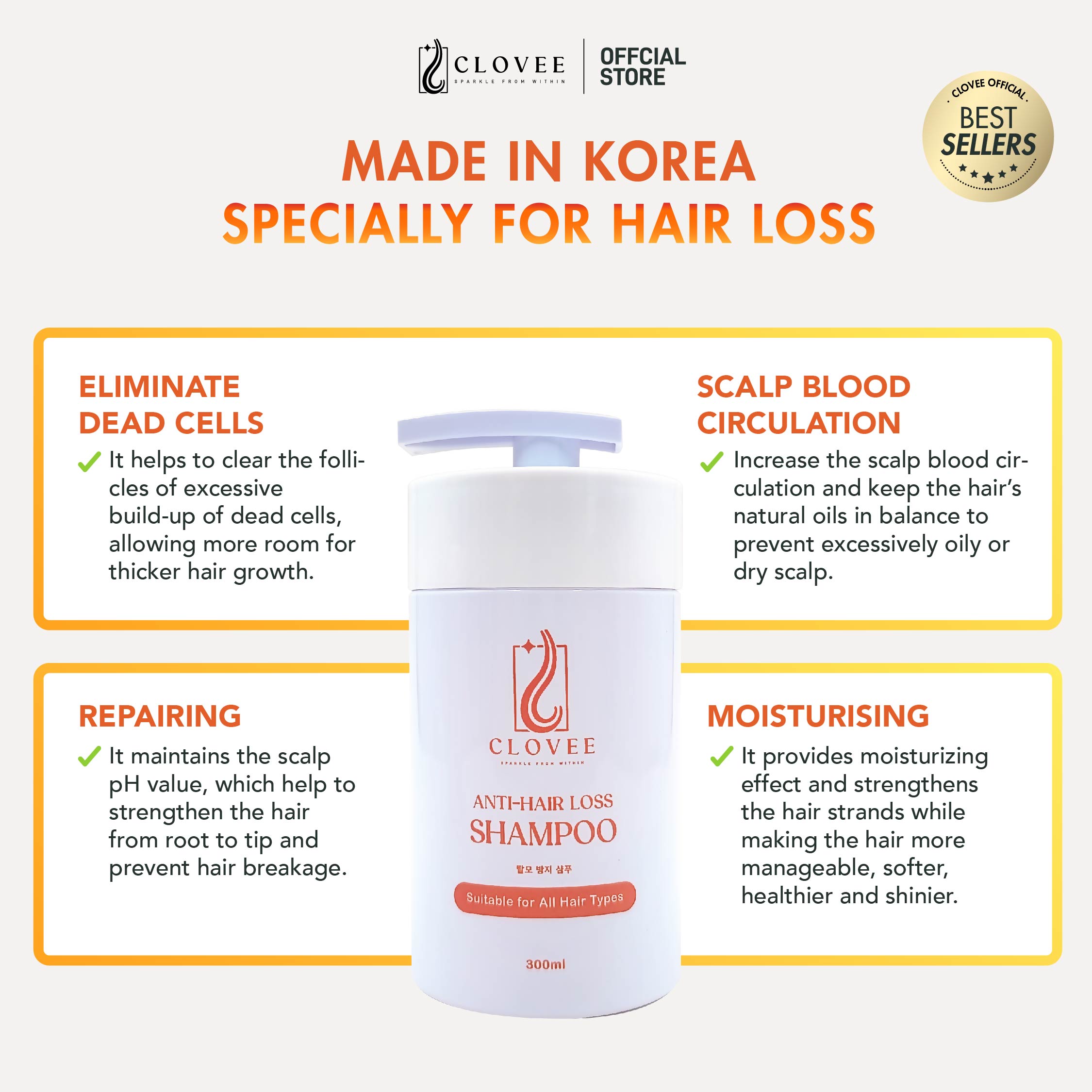 CLOVEE Anti-Hair Loss Shampoo 2BTL