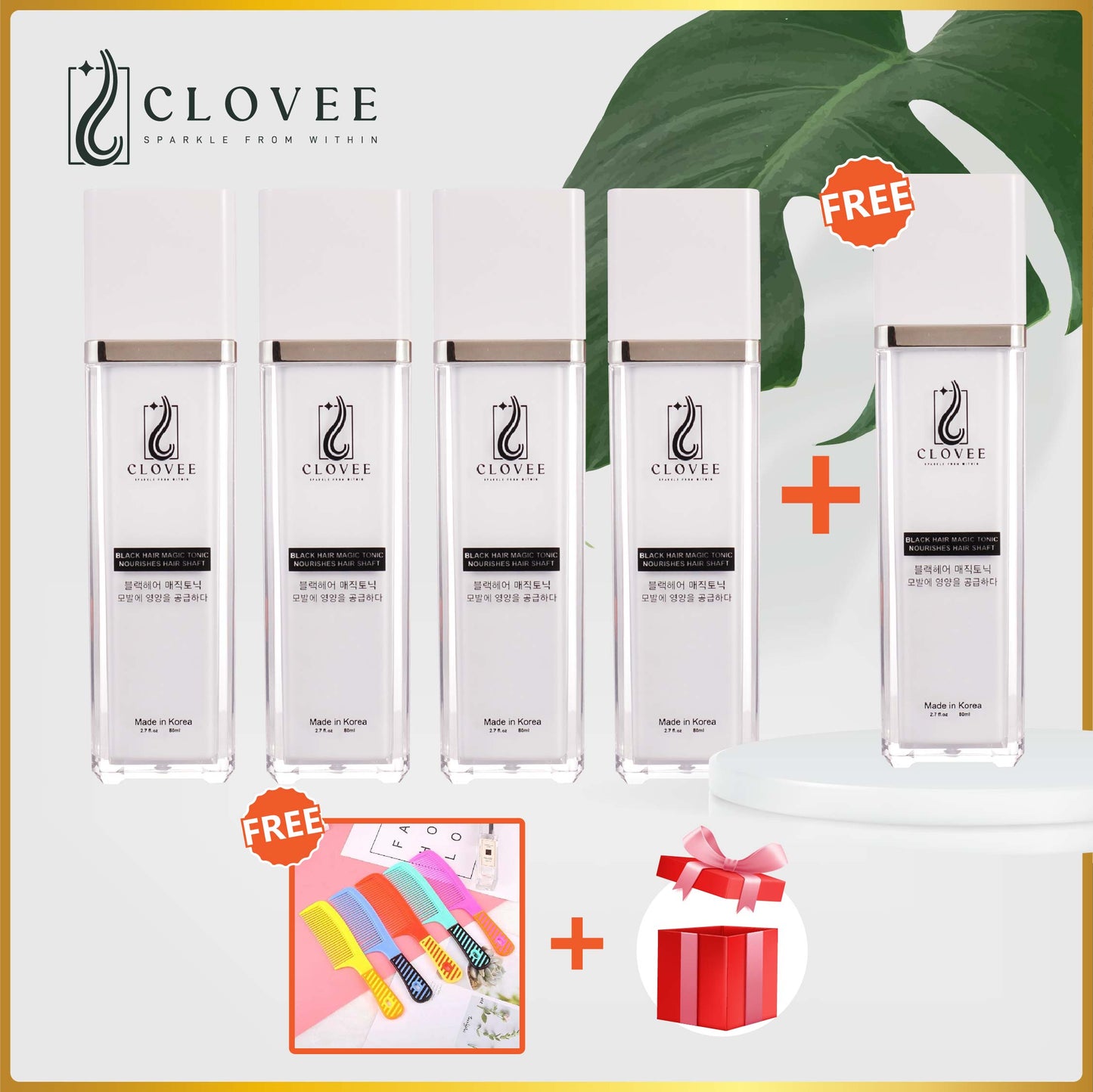 CLOVEE Black Hair Magic Tonic - Set C