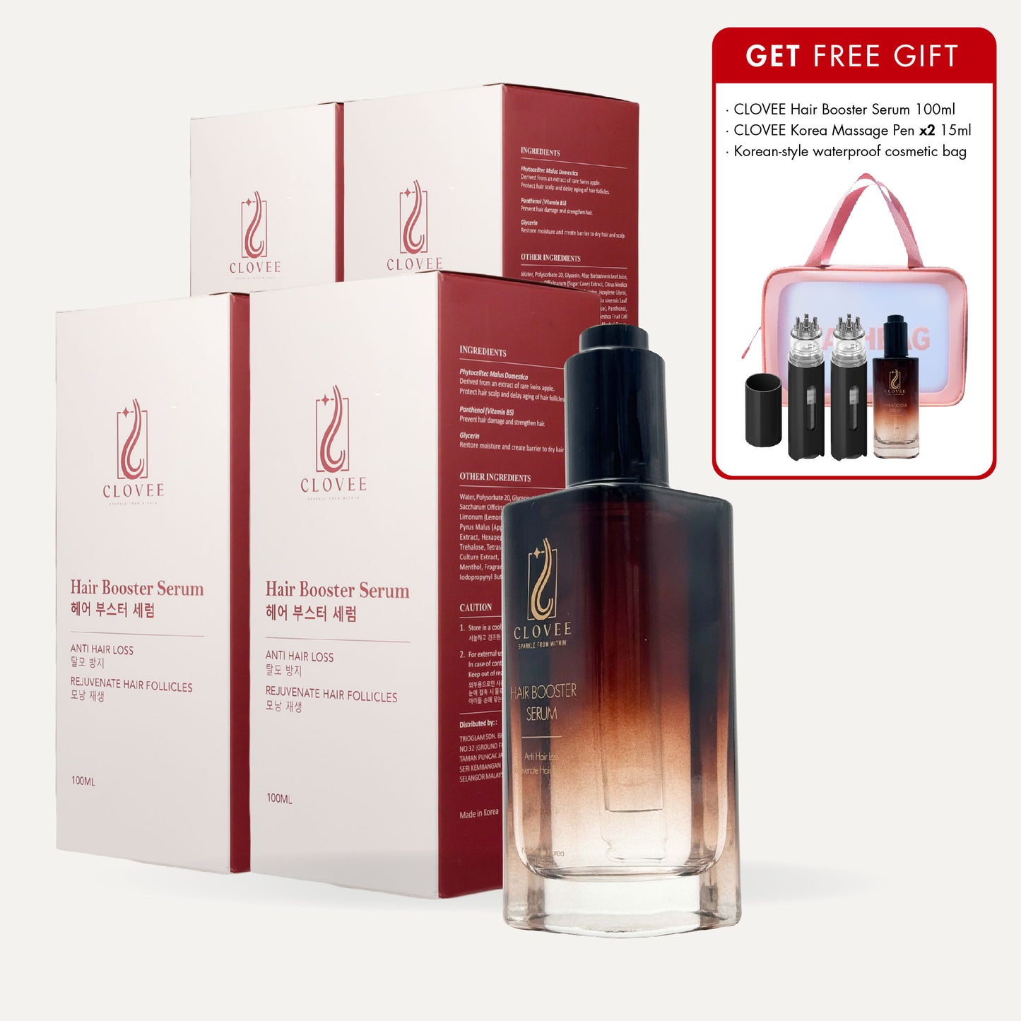 CLOVEE Hair Booster Serum - Set 3